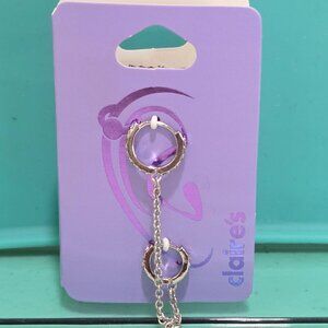 Helix + Lobe Chain-Link Double Earring 18 Guage Silver New In Package